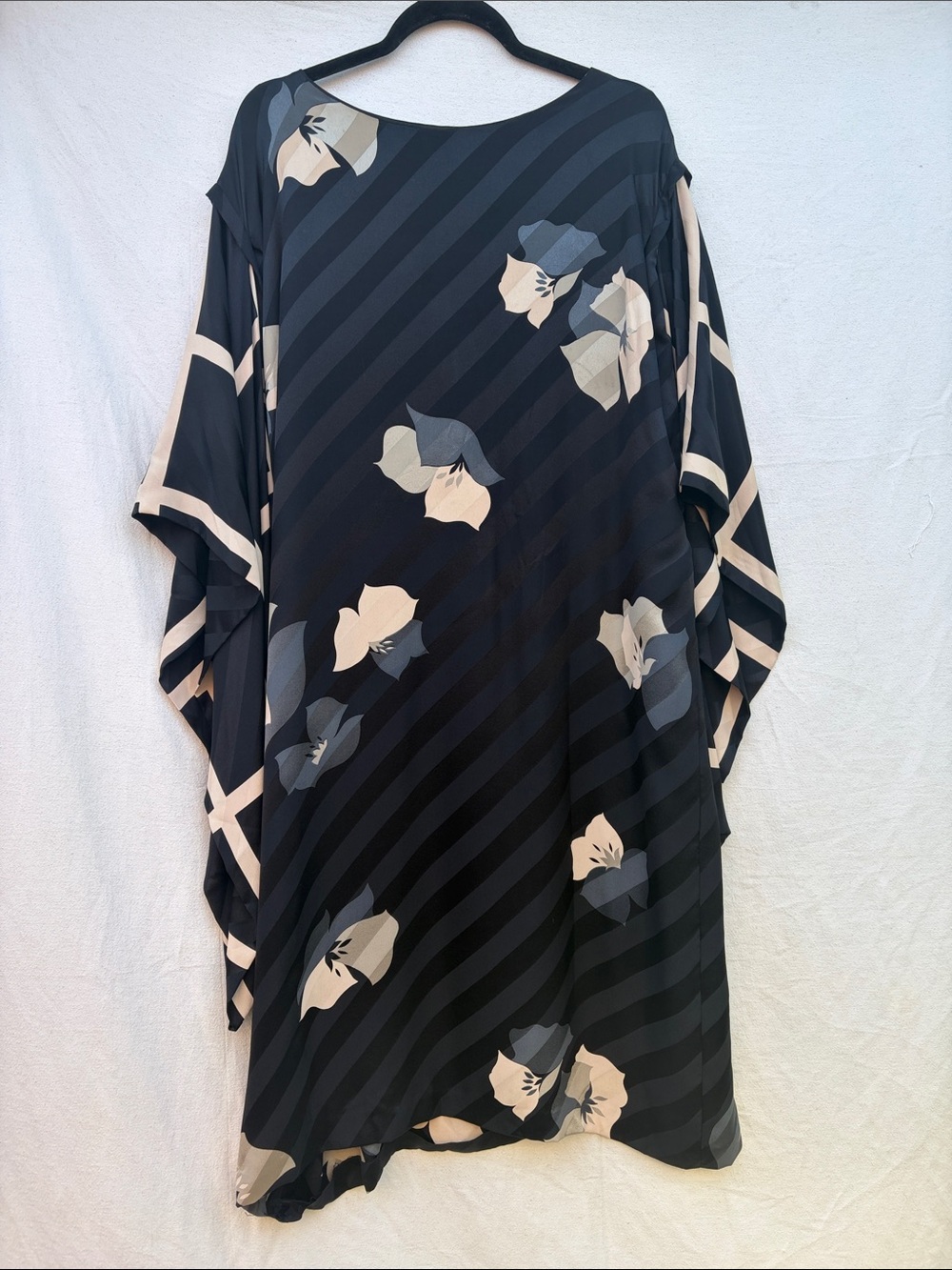 Black Floral Silk Dress